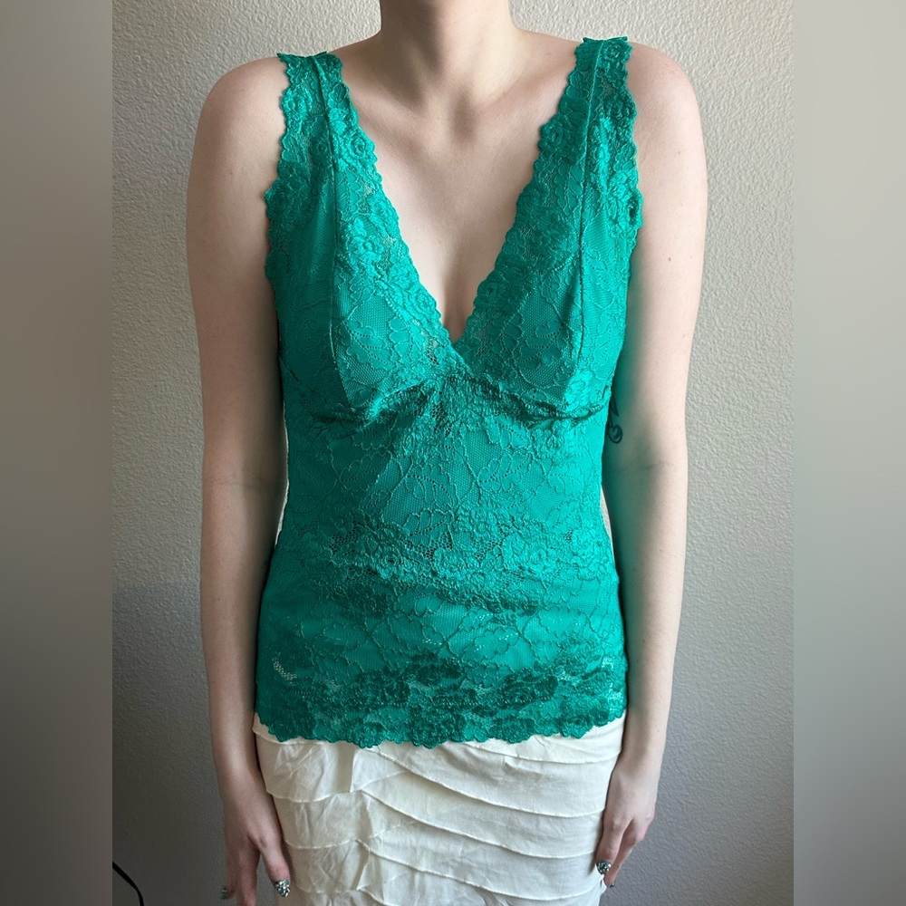 Bebe Green Lace Top
